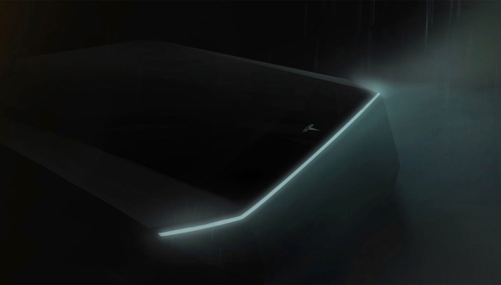 tesla electric pickup truck teaser