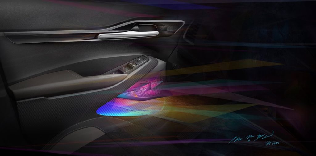 kia small suv interior teaser