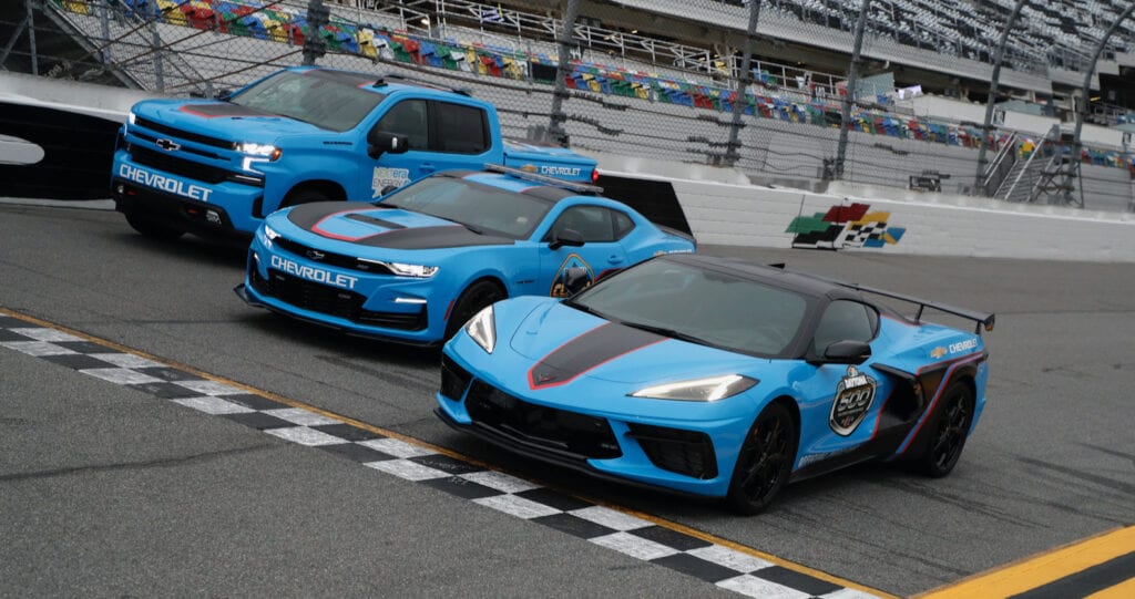 Corvette, Camaro and Silverado pace cars