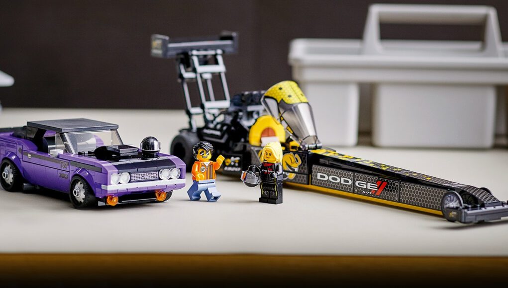 Dodge and LEGO team up for new building set featuring a 1970 Dodge Charger and a Top Fuel Dragster. Photo Credit: LEGO