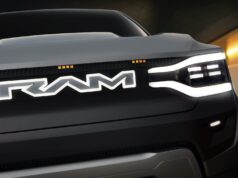 Ram 1500 Revolution Battery-electric Vehicle (BEV) Concept grille, badging and tuning fork headlight