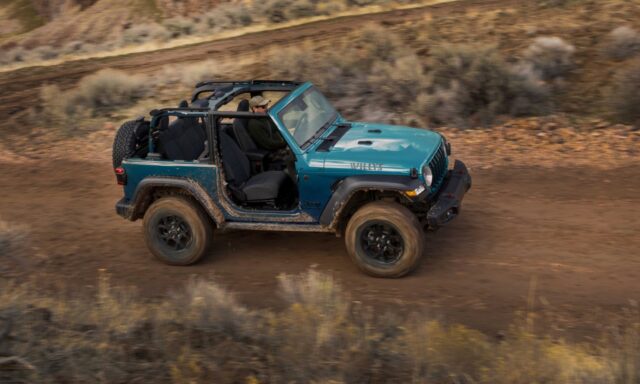 2024 Jeep Wrangler Willys 2-door in special-run Bikini exterior paint color